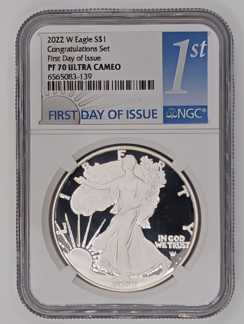 2022-W American Silver Eagle — Congratulations Set — PF70