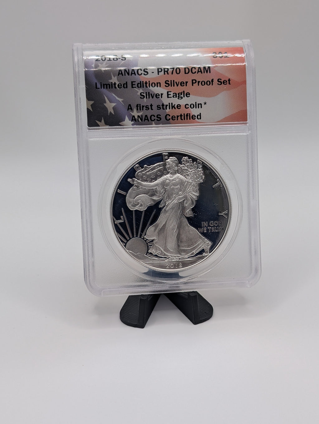 2018-S American Silver Eagle — Proof — ANACS PR70