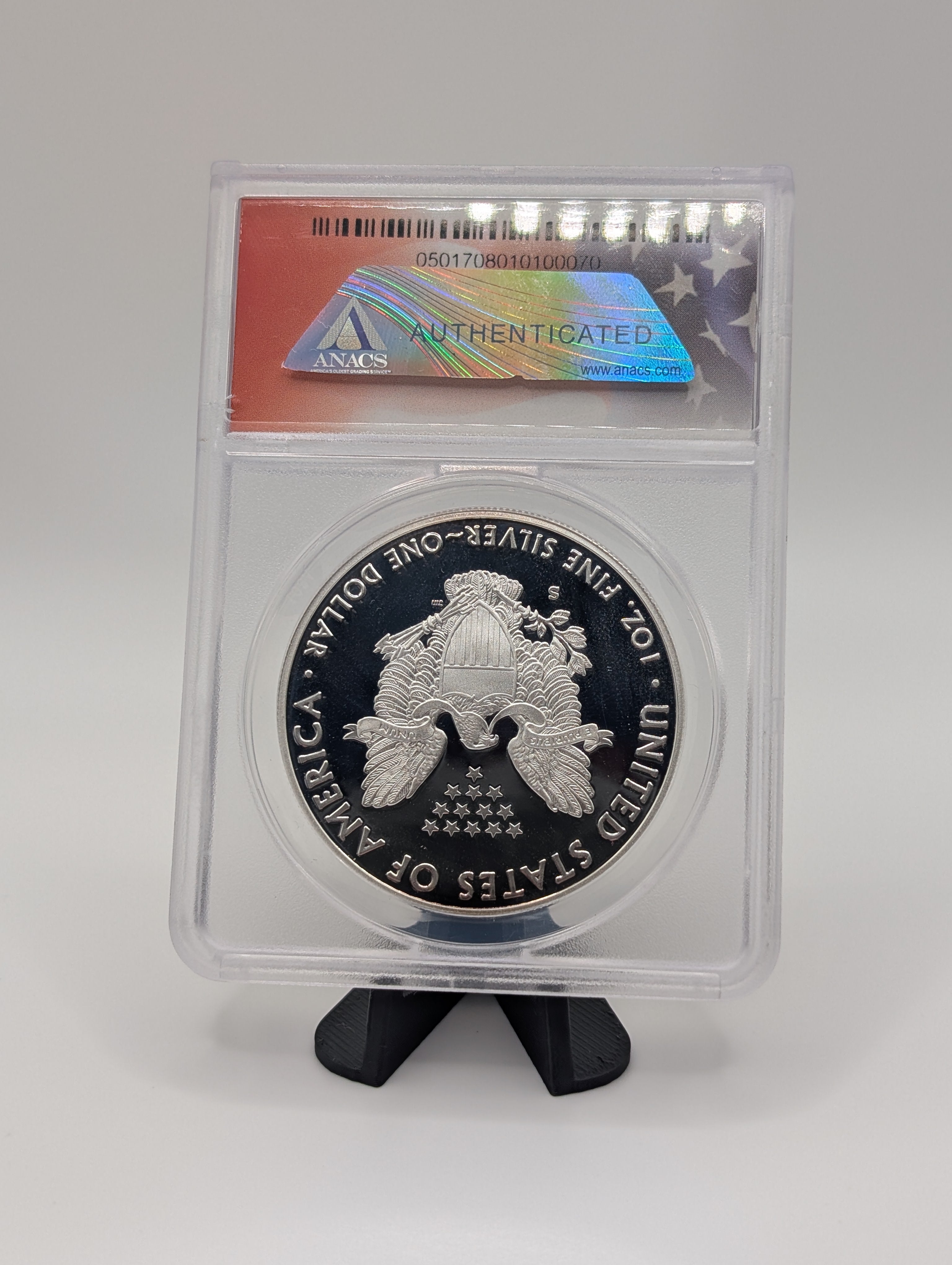 2018-S American Silver Eagle — Proof — ANACS PR70