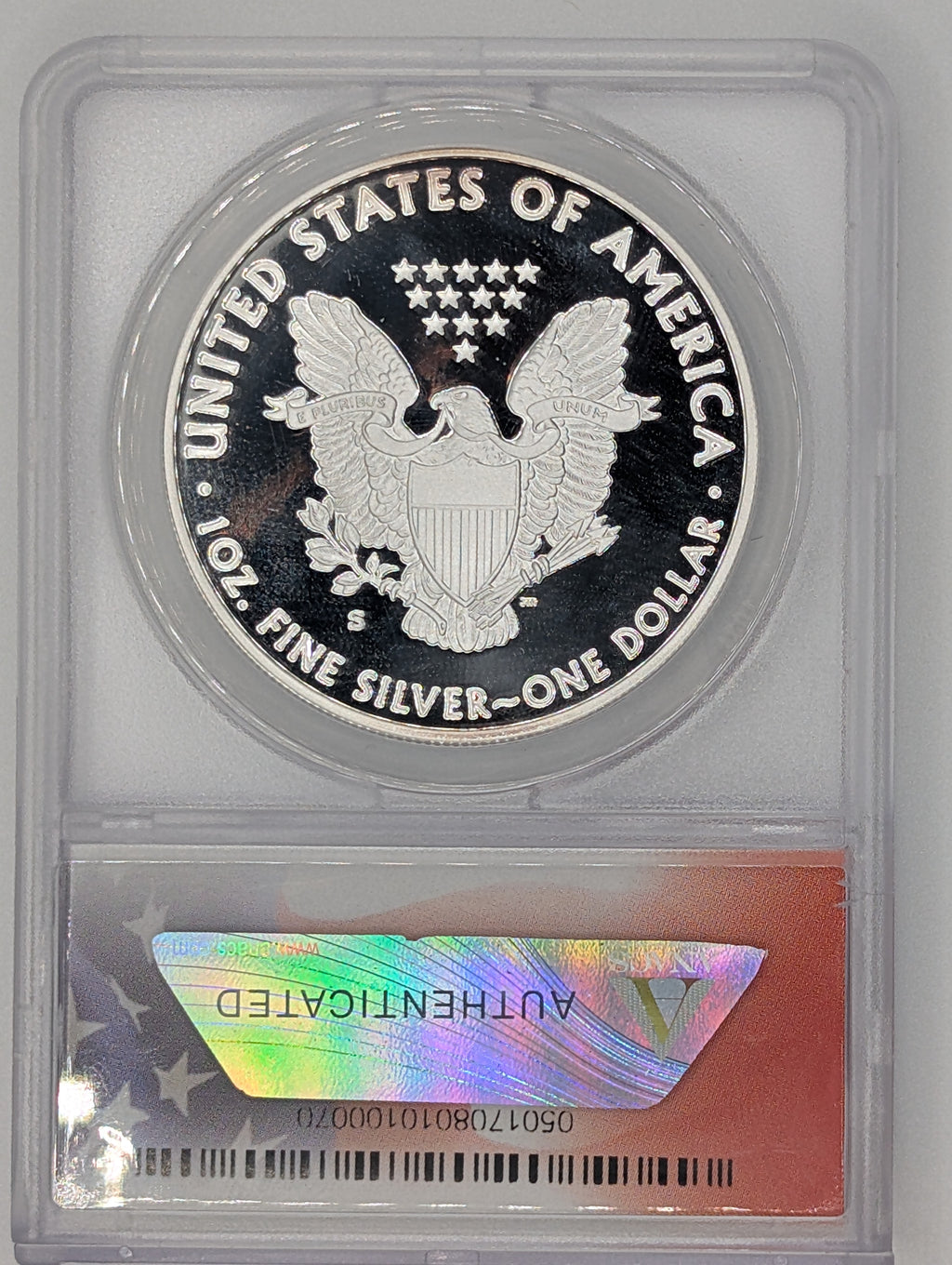 2018-S American Silver Eagle — Proof — ANACS PR70