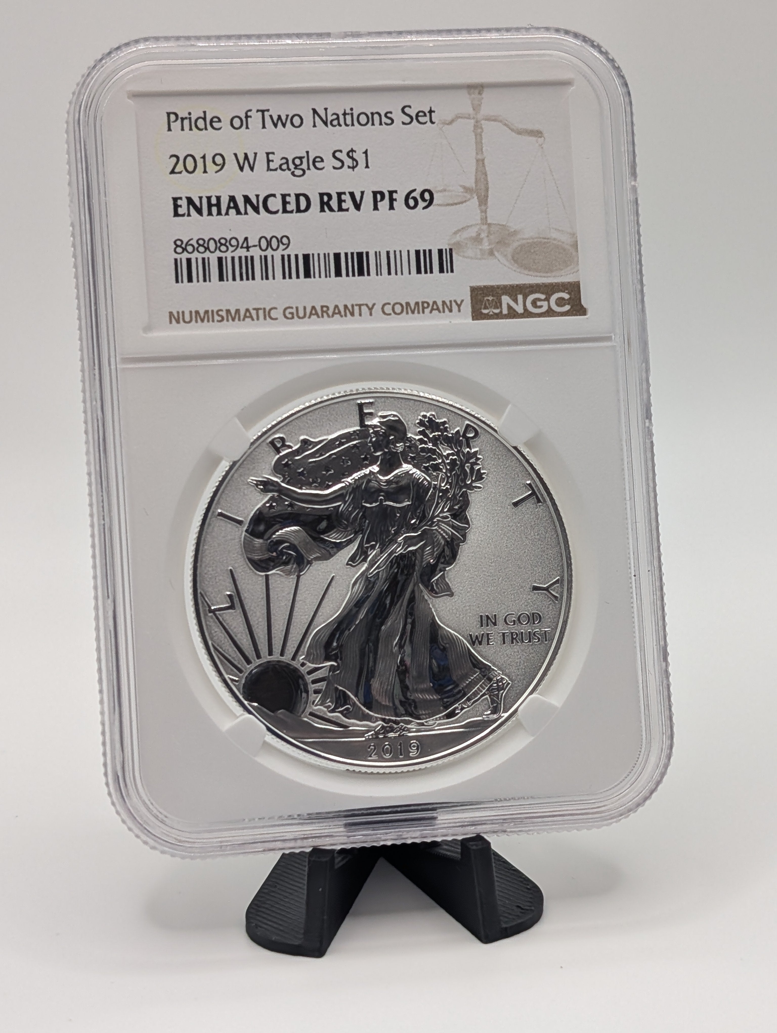 2019-W Pride of Two Nations Set — Enhanced Reverse Proof Silver Eagle (NGC PF69)