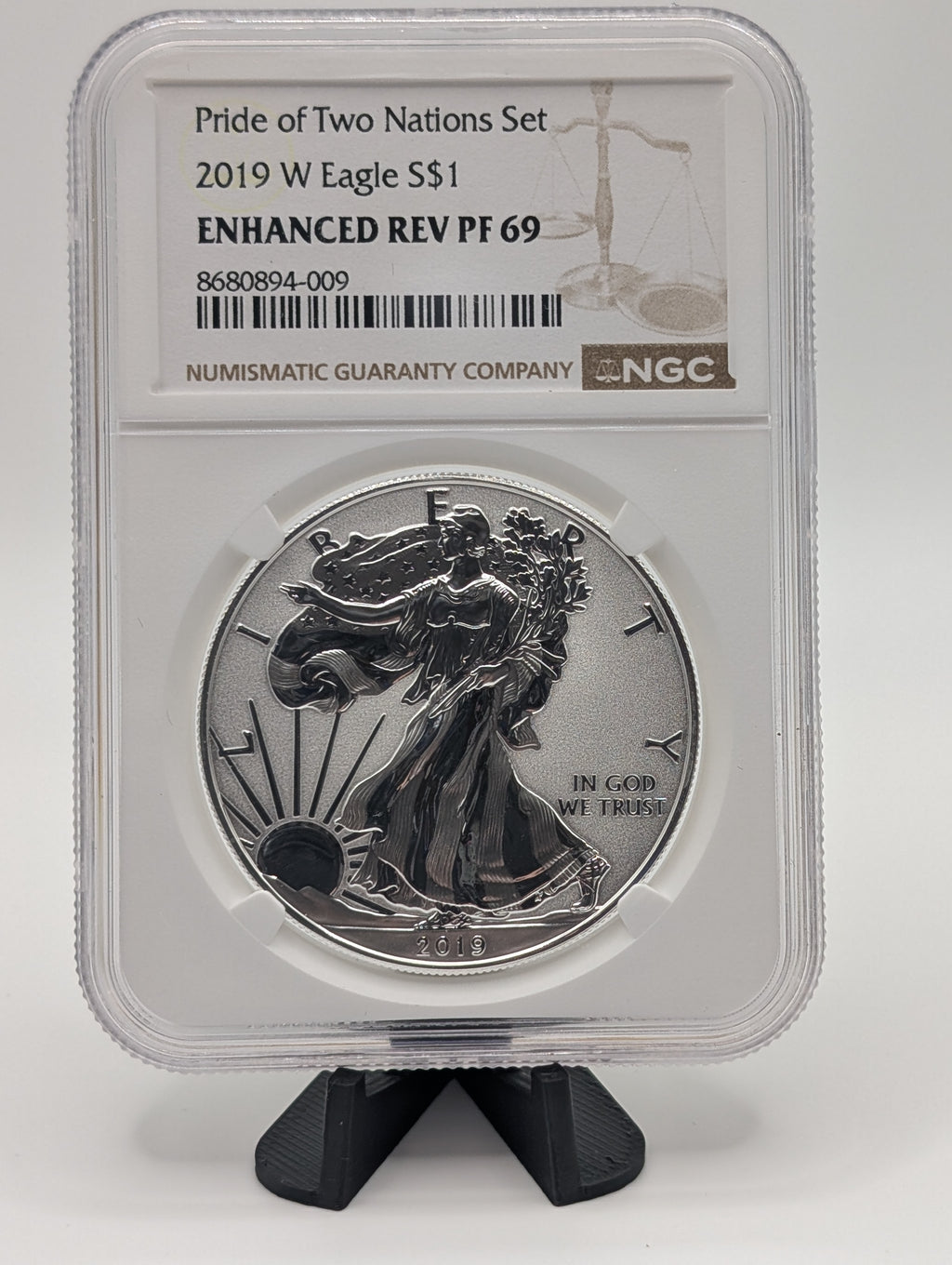 2019-W Pride of Two Nations Set — Enhanced Reverse Proof Silver Eagle (NGC PF69)