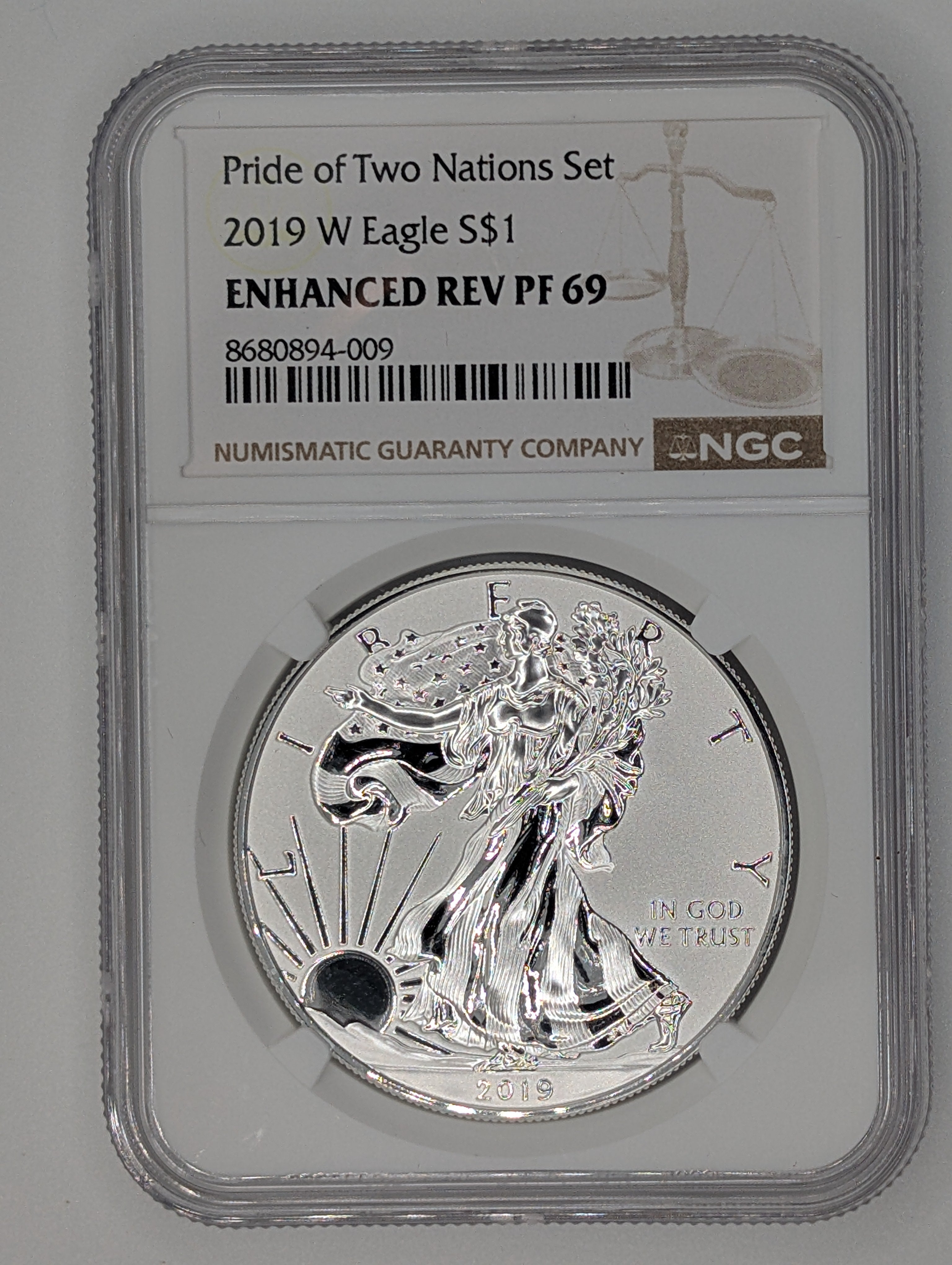 2019-W Pride of Two Nations Set — Enhanced Reverse Proof Silver Eagle (NGC PF69)