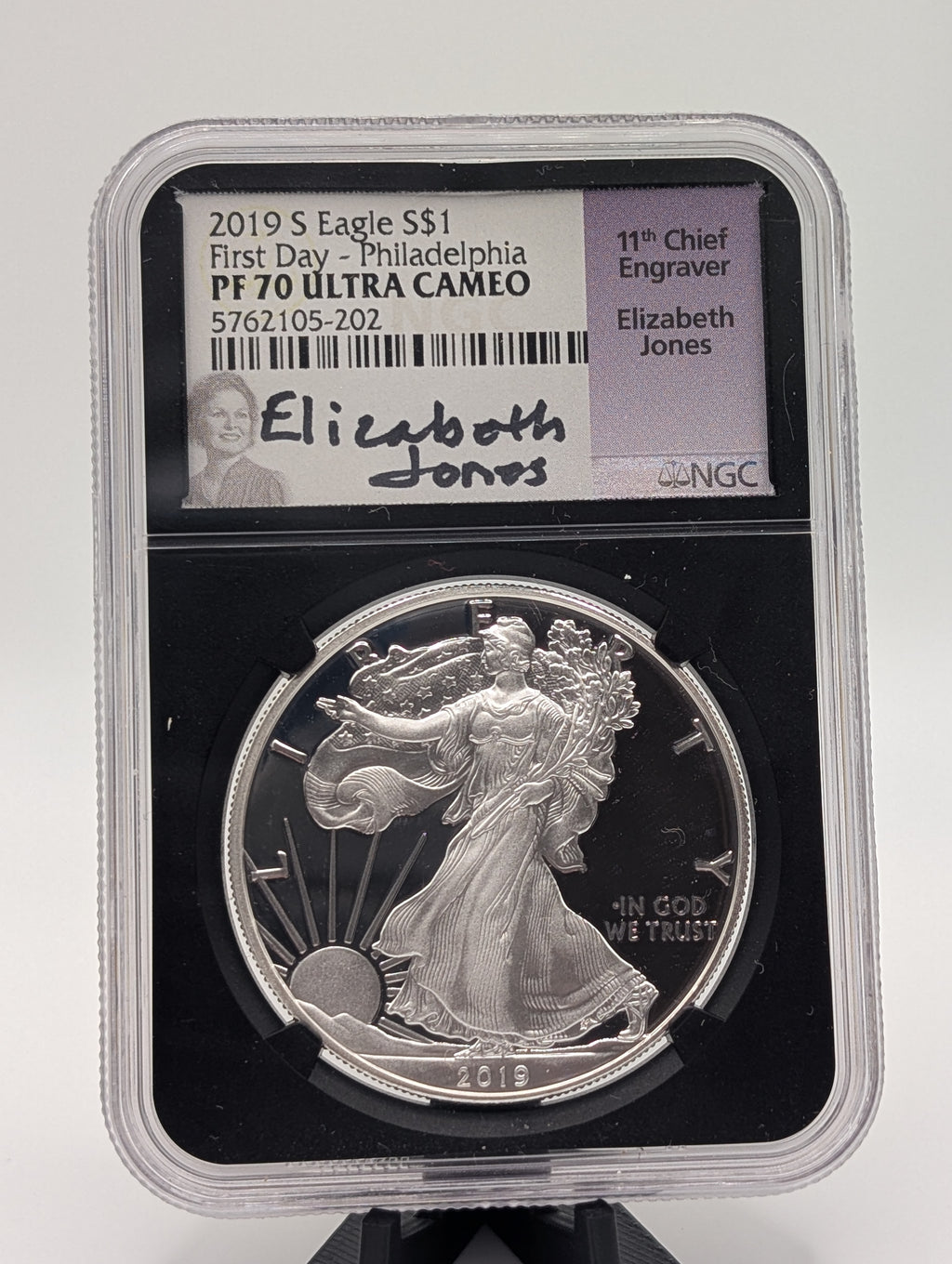 2019-S American Silver Eagle  — Proof - Elizabeth Jones Signature