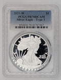 2021-W American Silver Eagle Type 1 - PCGS PR70 DCAM— Proof