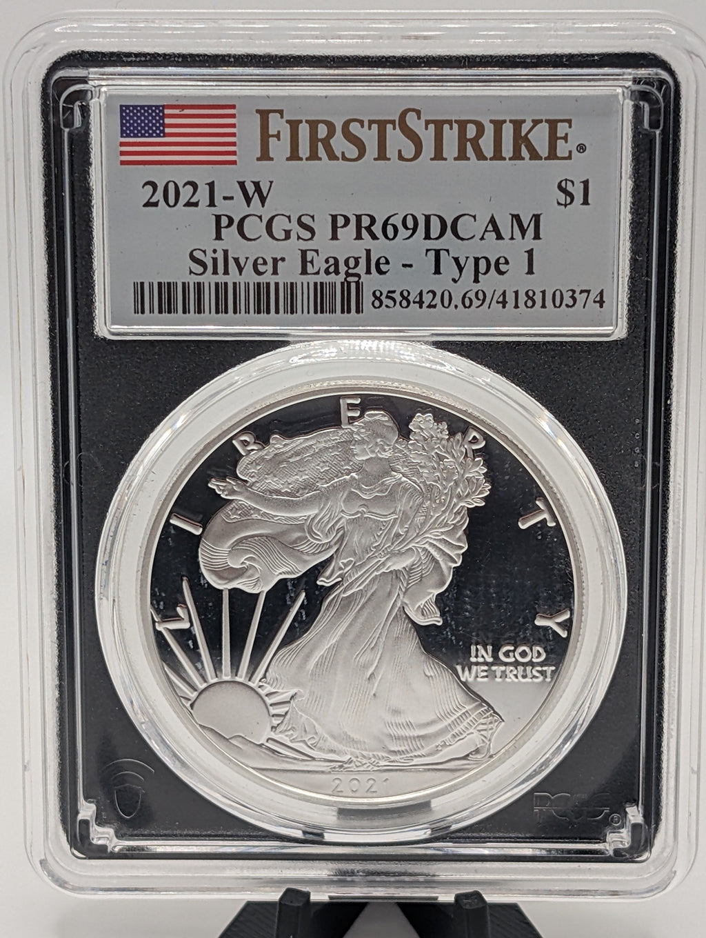 2021-W American Silver Eagle Type 1 - PCGS PR69 DCAM — Proof