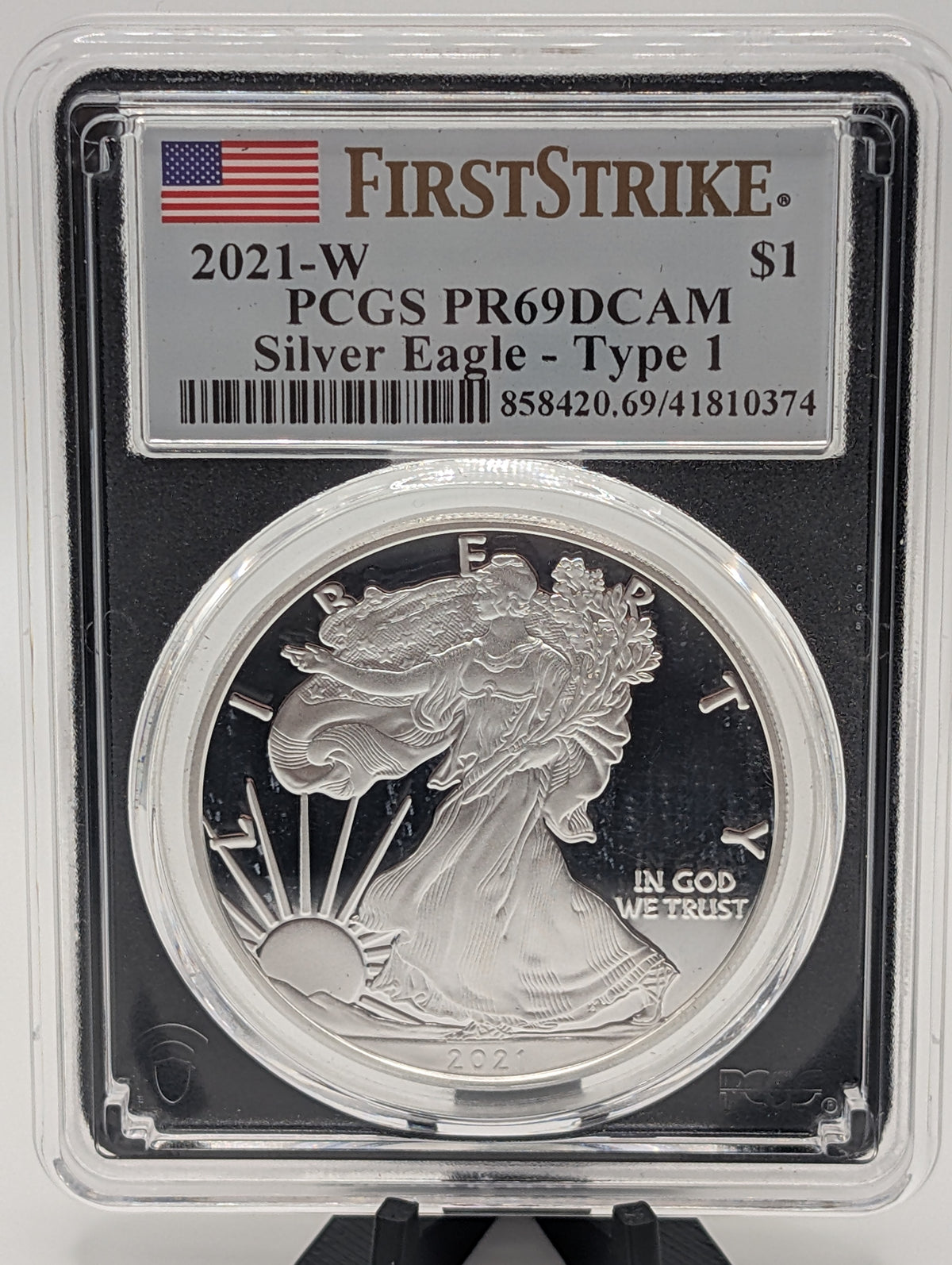 2021-W American Silver Eagle Type 1 - PCGS PR69 DCAM — Proof