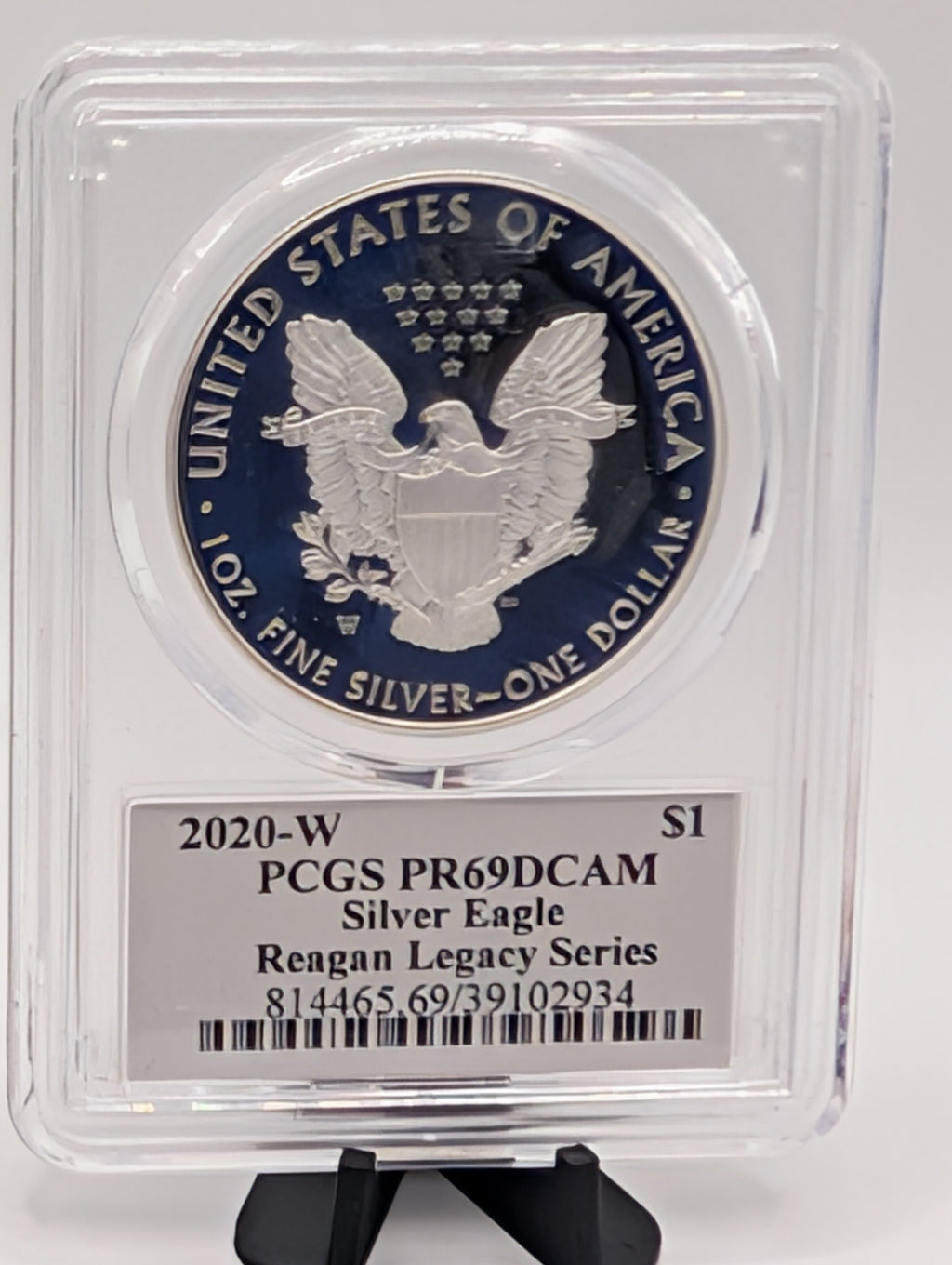 2020-W American Silver Eagle - PCGS PR69 DCAM - Reagan Legacy Series - Proof