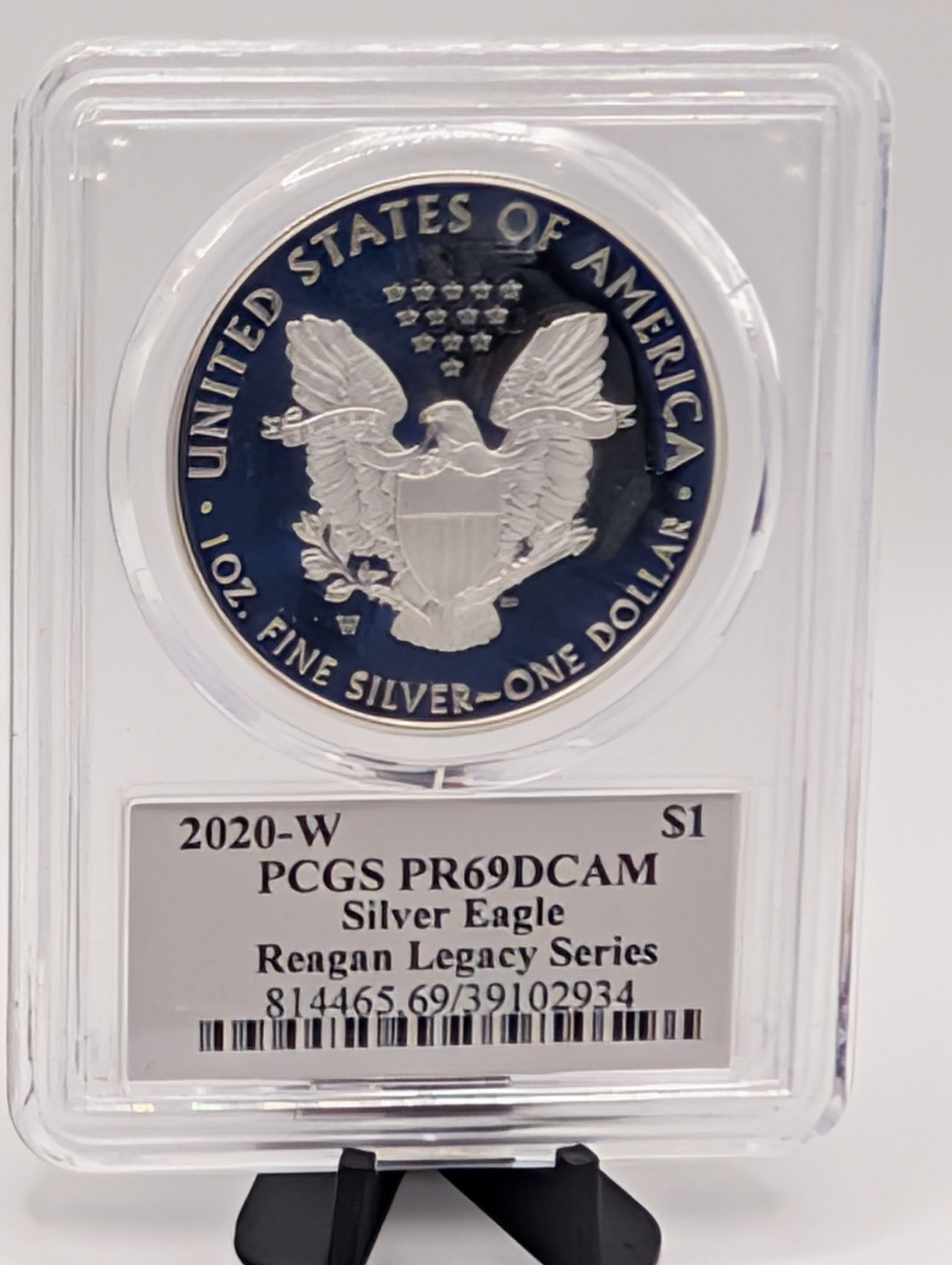 2020-W American Silver Eagle - PCGS PR69 DCAM - Reagan Legacy Series - Proof