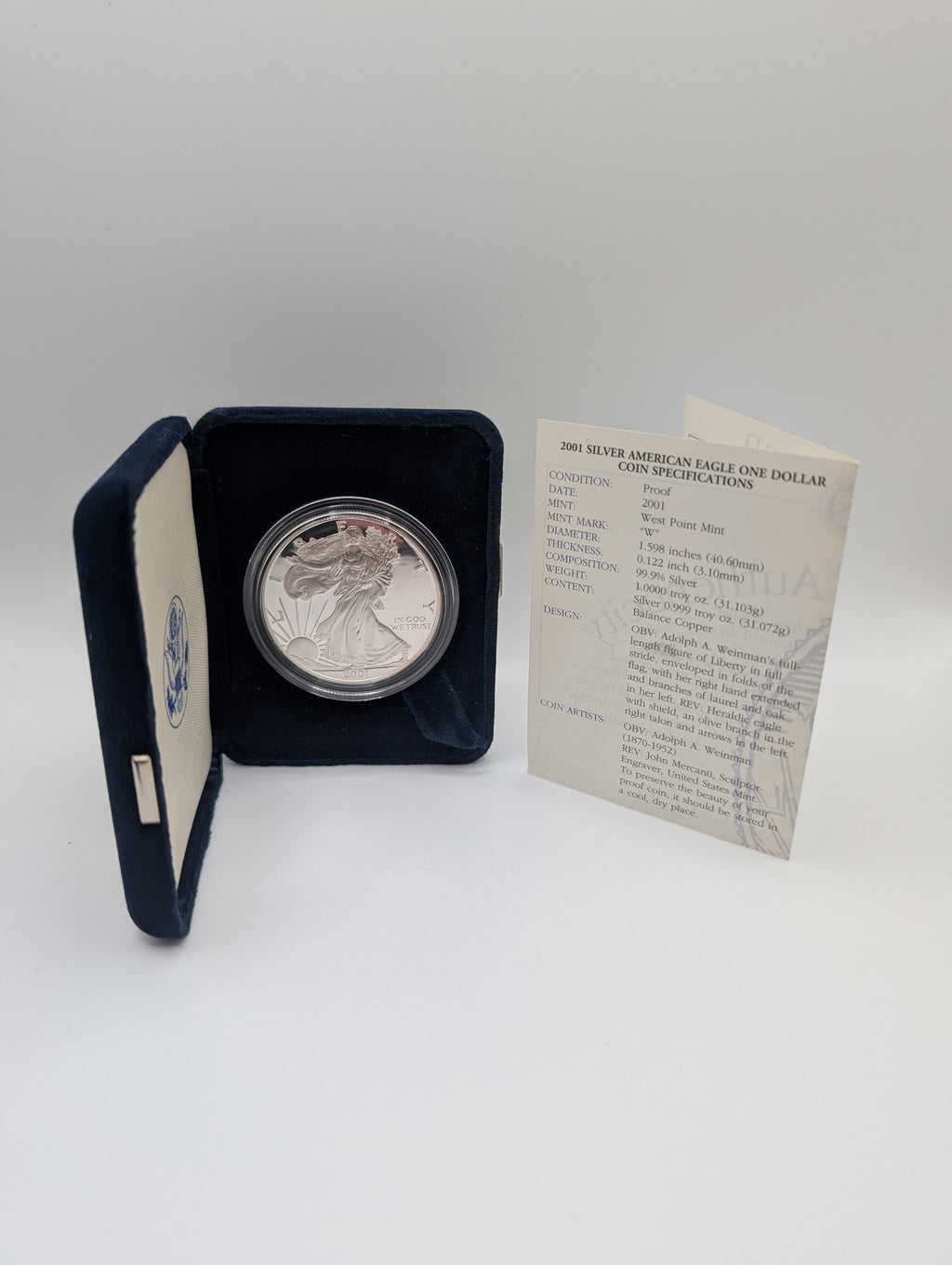 2001-W American Silver Eagle (OGP)