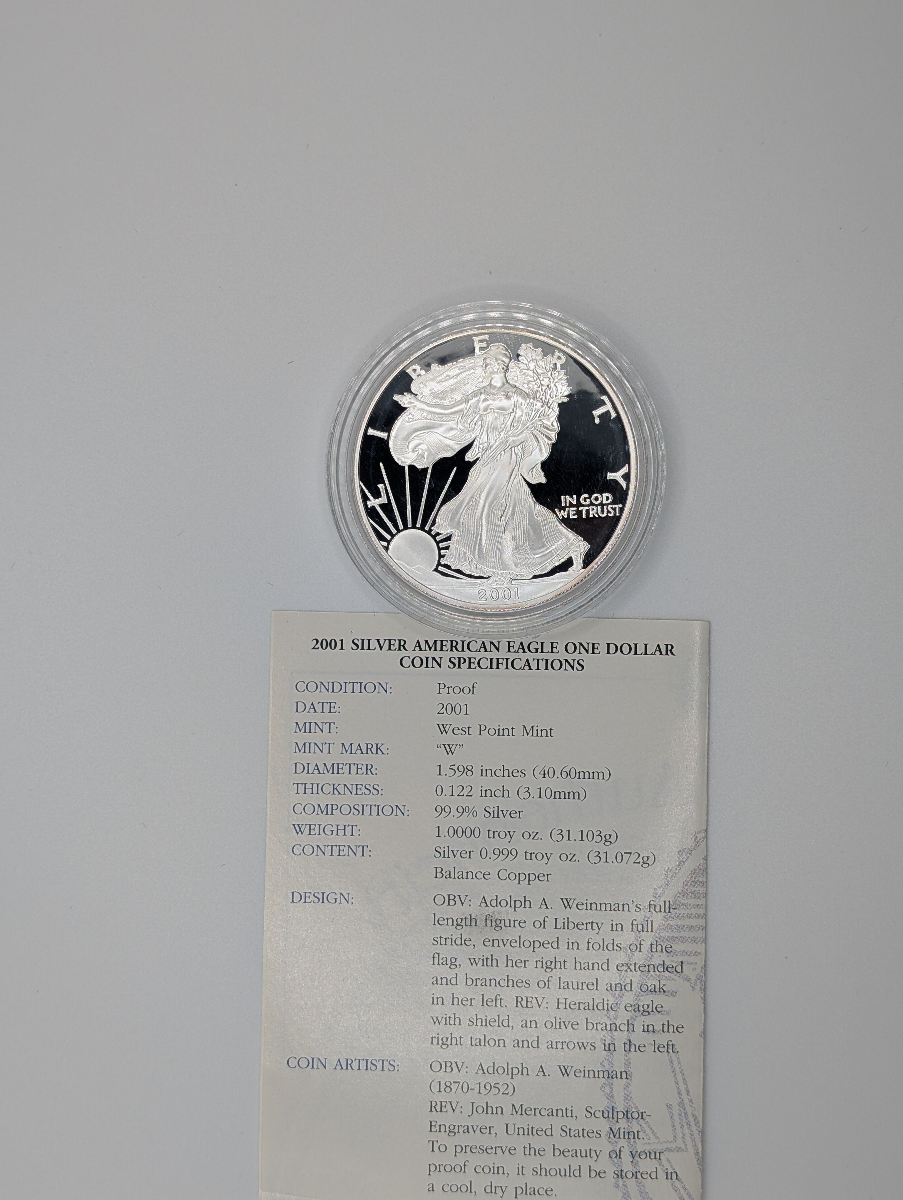 2001-W American Silver Eagle (OGP)
