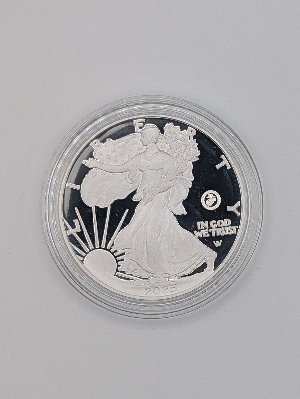 2025-P American Silver Eagle — 250th Anniversary U.S. Marine Corps Privy (OGP)