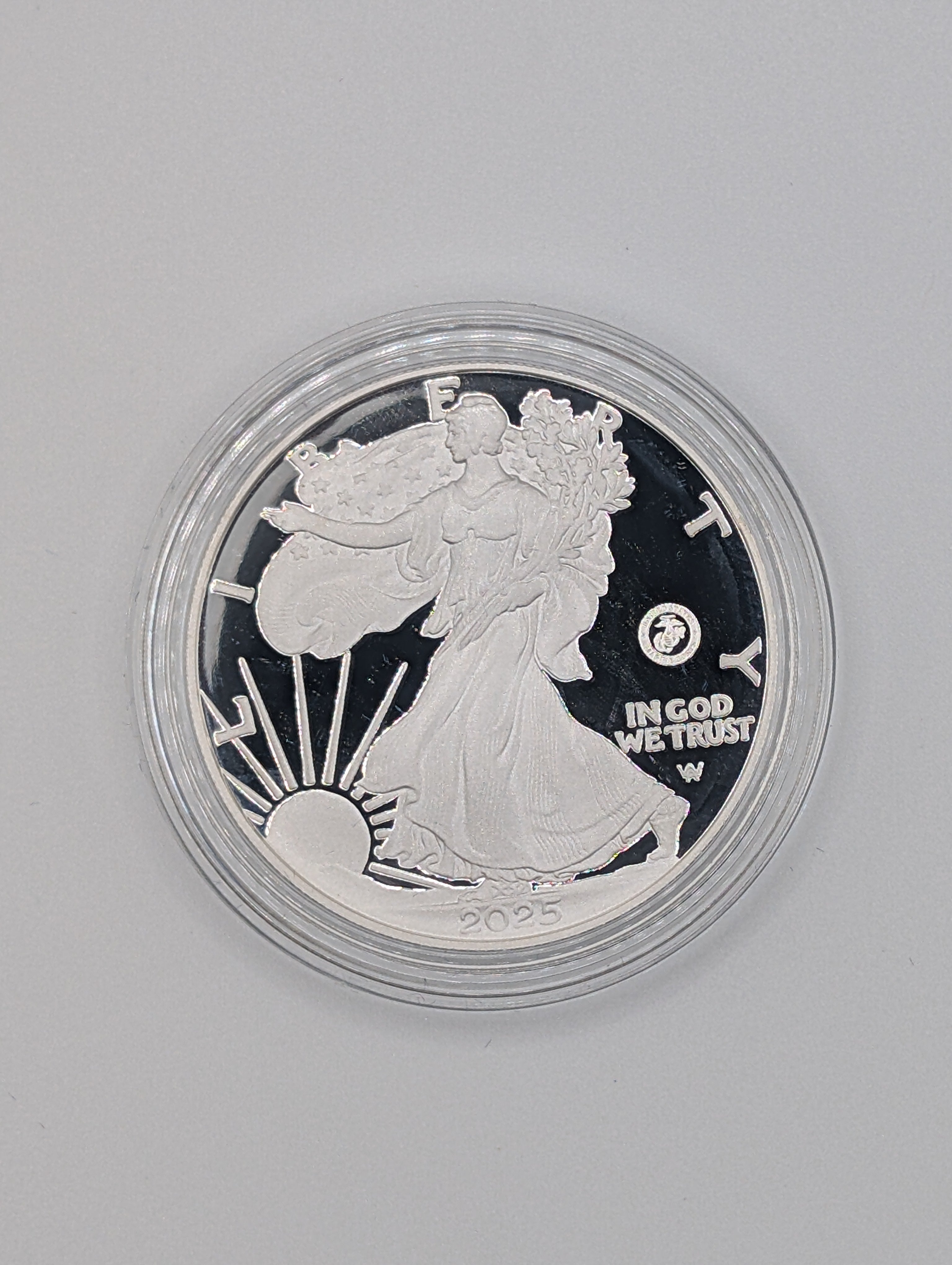 2025-P American Silver Eagle — 250th Anniversary U.S. Marine Corps Privy (OGP)