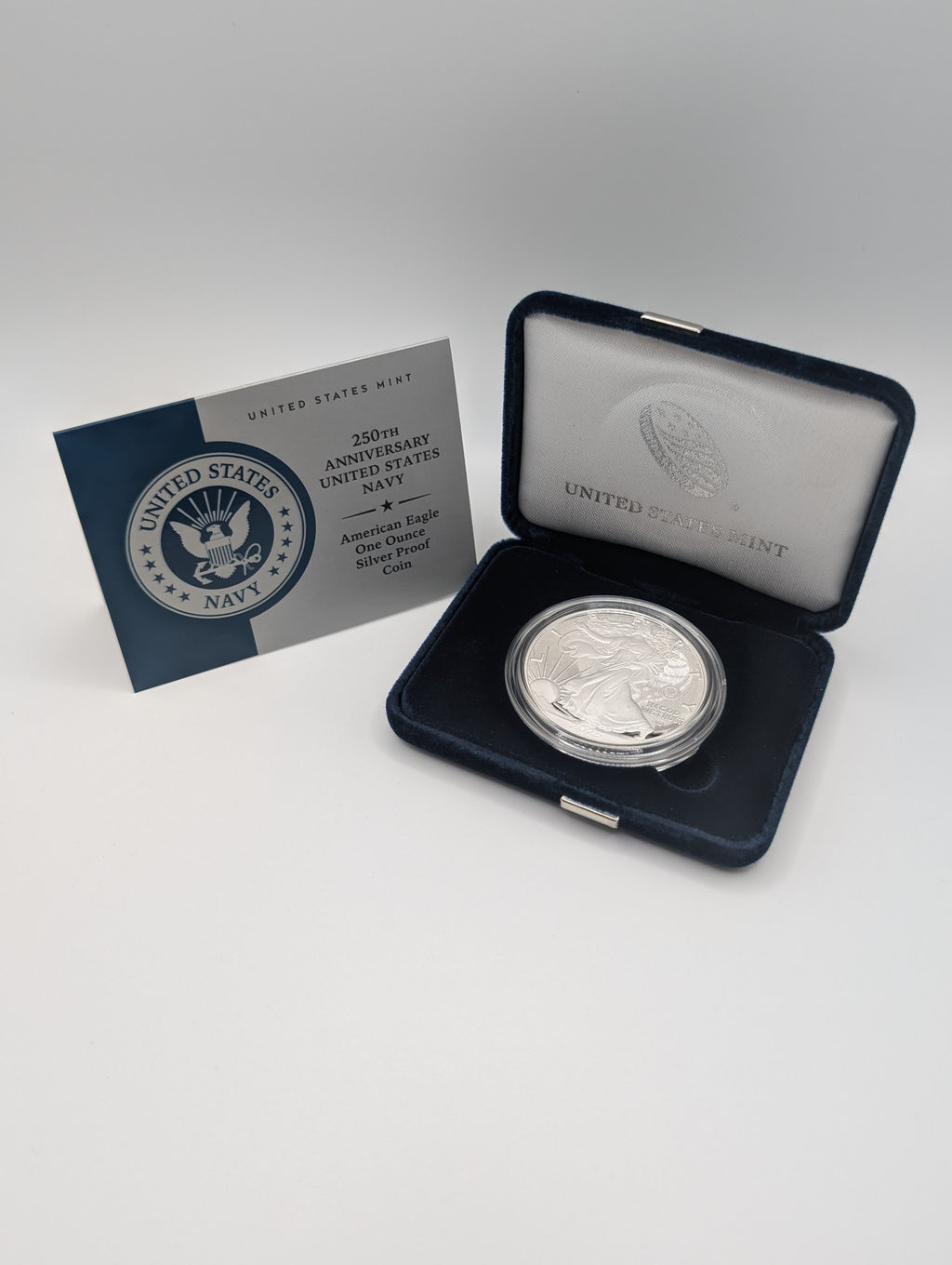 2025-S American Silver Eagle — 250th Anniversary U.S. Navy Privy (OGP)
