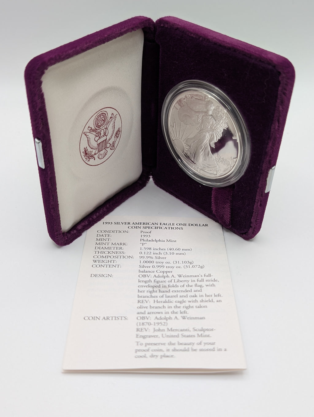 1993-P American Silver Eagle (OGP)