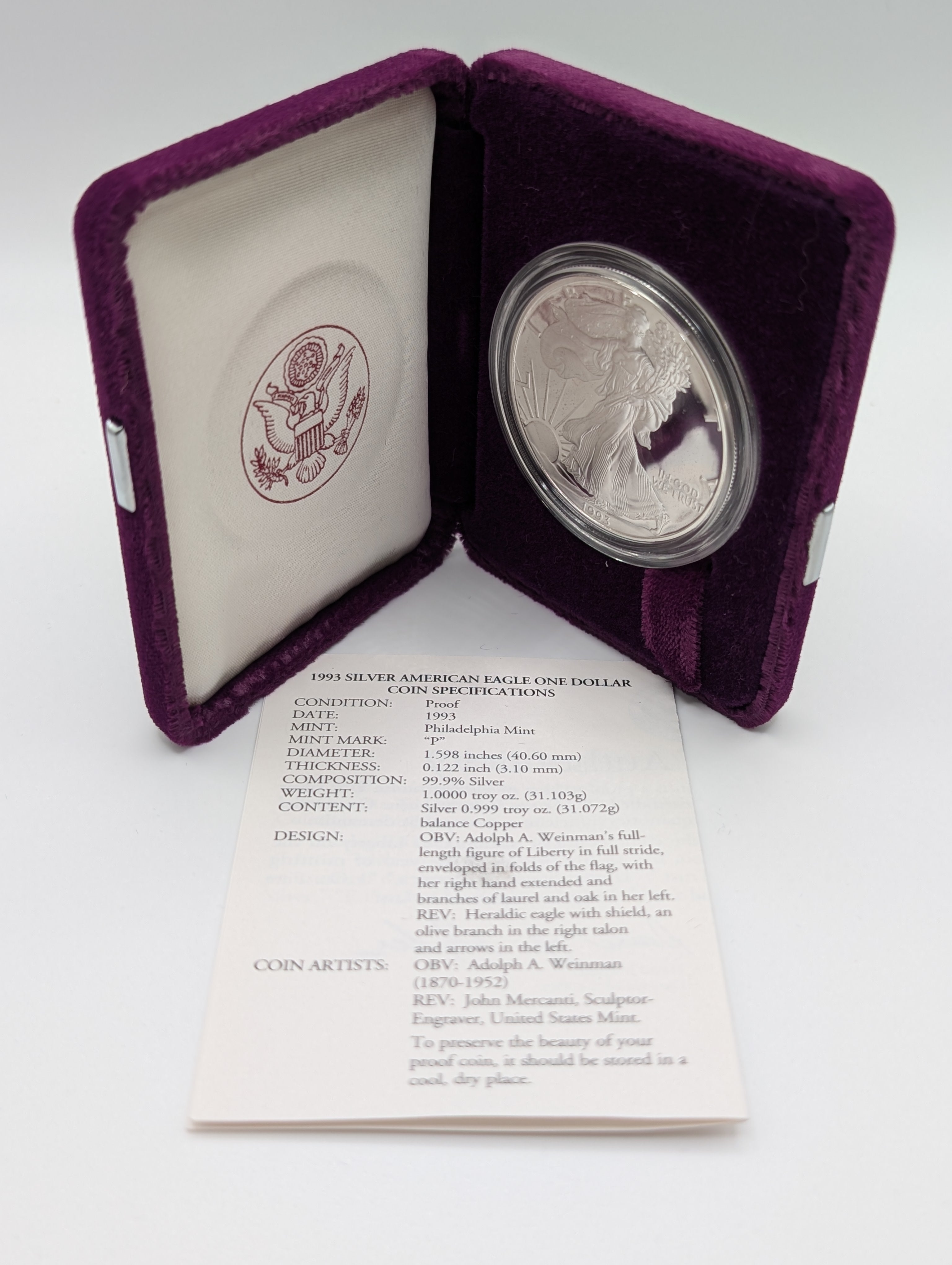 1993-P American Silver Eagle (OGP)