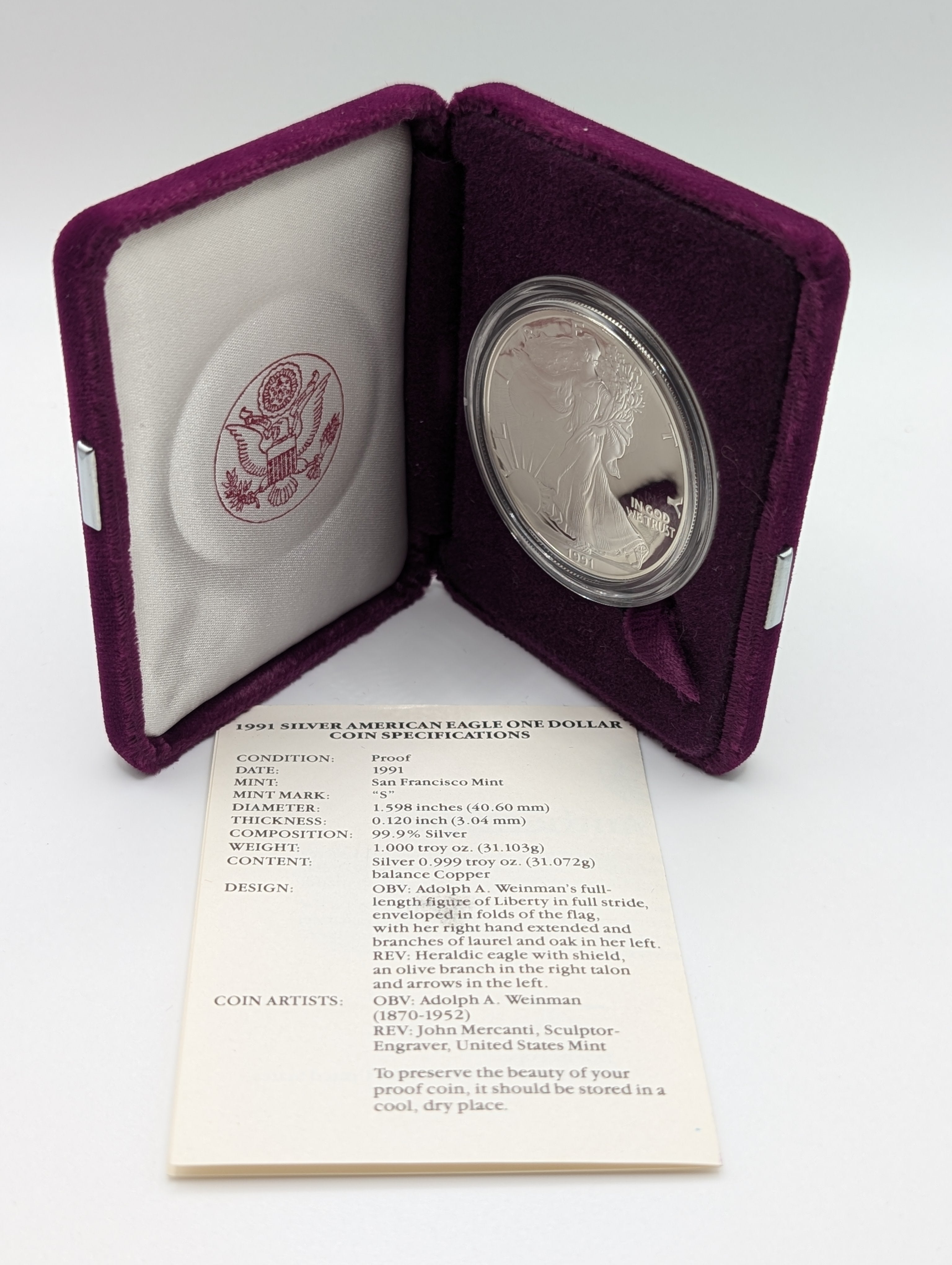 1991-S American Silver Eagle (OGP)