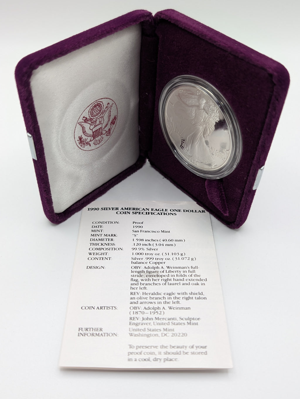 1990-S American Silver Eagle (OGP)