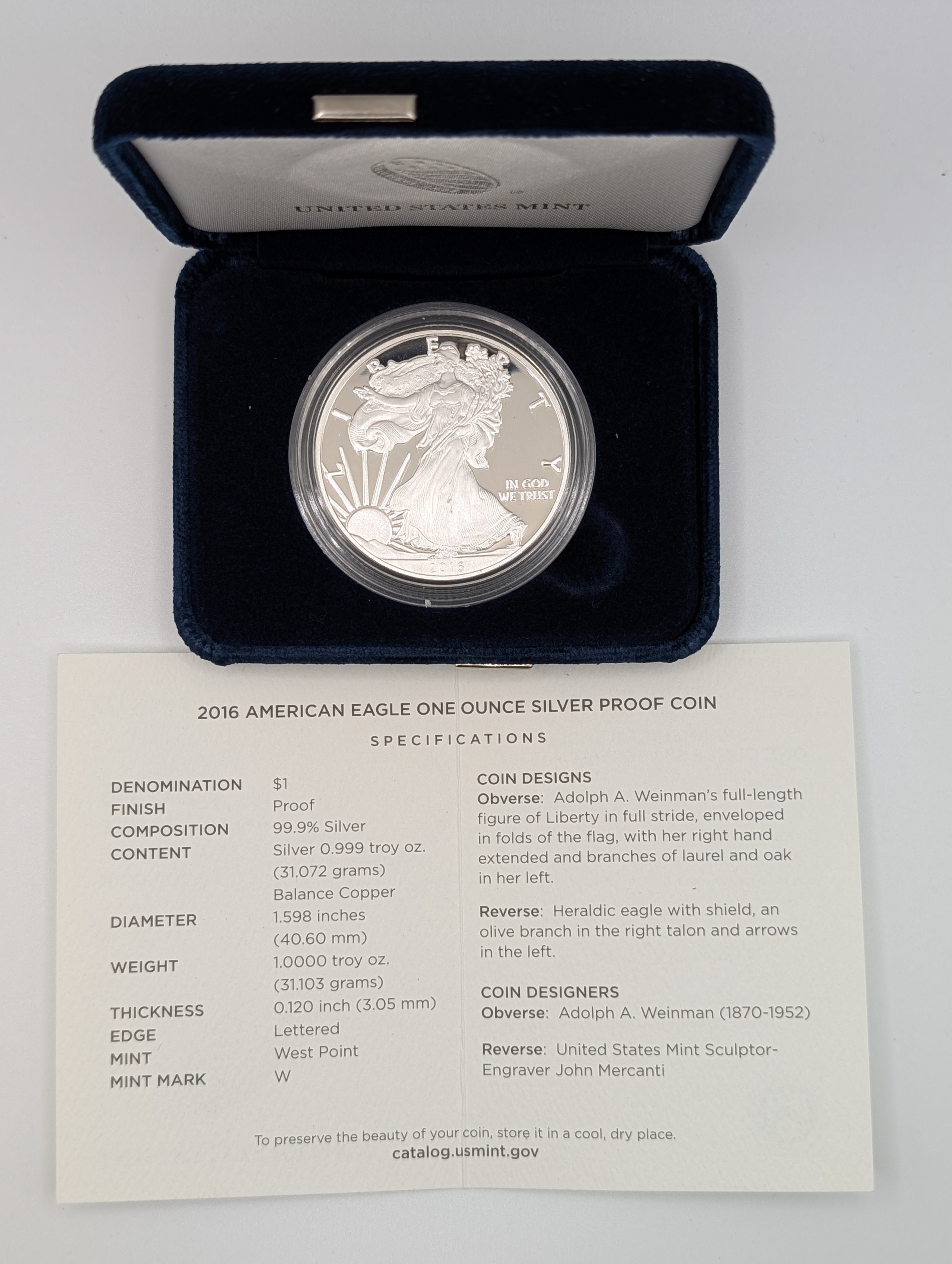 2016-W American Silver Eagle (OGP)