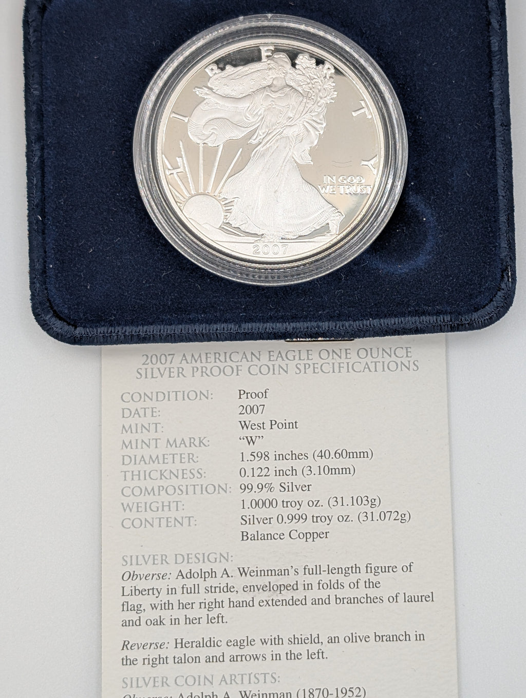 2007-W American Silver Eagle (OGP)