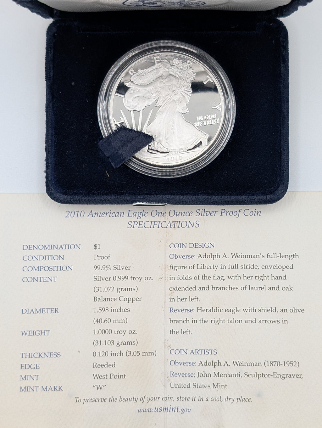 2010-W American Silver Eagle (OGP)